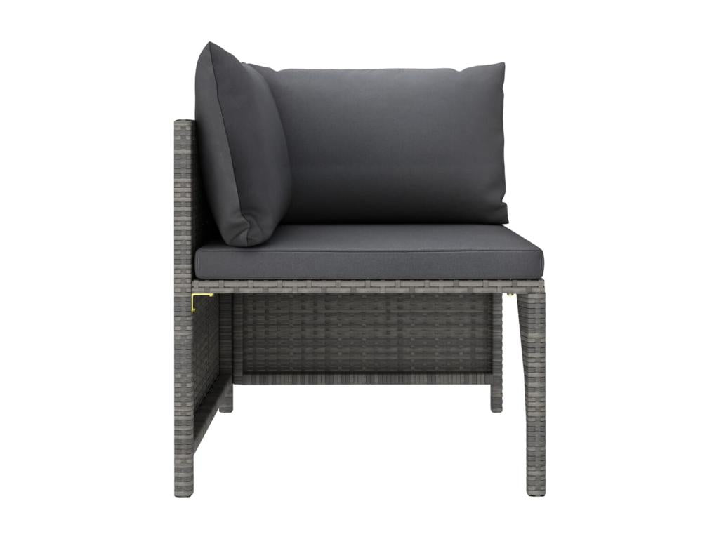 Salon de jardin 9 pièces avec coussins Résine tressée Gris 19954JBXV