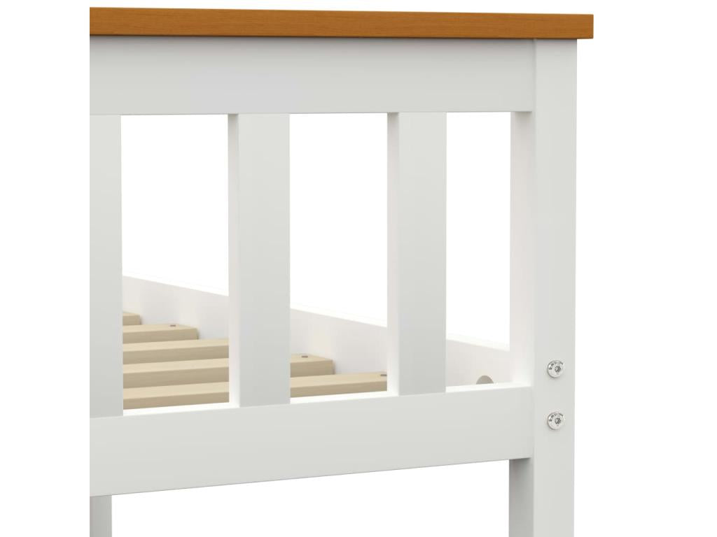 Cadre de lit sans matelas blanc bois de pin massif 140x200 cm 90599DWXG