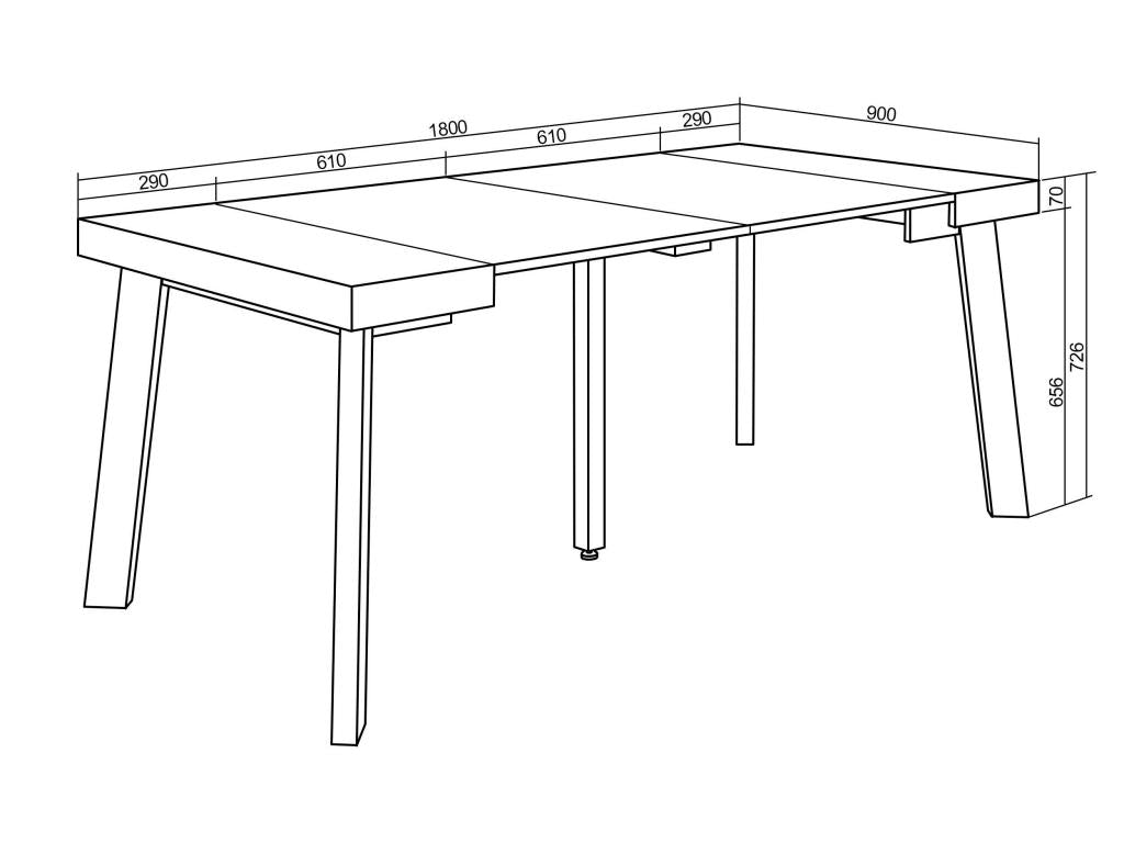 Table console extensible 180 Pour 8 personnes Pieds en bois 45494MCSC