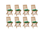 Chaises pliables d'extérieur et coussins lot de 8 Calmetop 34088ATIM