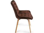 Lot de 6 chaises de salon salle à manger pied en bois et velours marron 01 0000542 26692VJBG