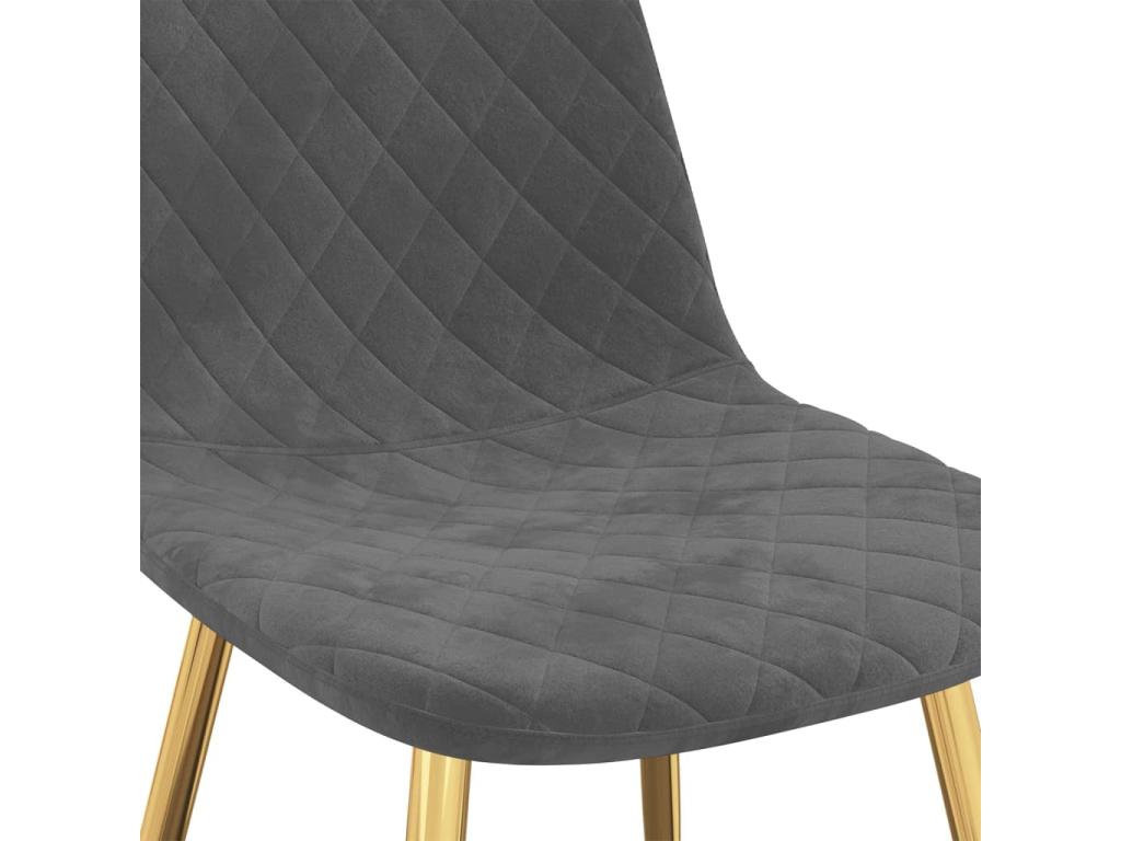 Chaise pieds métal doré et assise velours gris foncé Artvivrestore - Lot de 4 98702ACUB