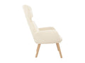Chaise de relaxation Blanc crème Velours 56777EDQE