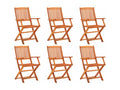 Chaises de jardin pliables lot de 6 Bois d'eucalyptus massif 98567JATJ
