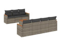 Salon de jardin 8 pcs avec coussins gris résine tressée 74570JZDU