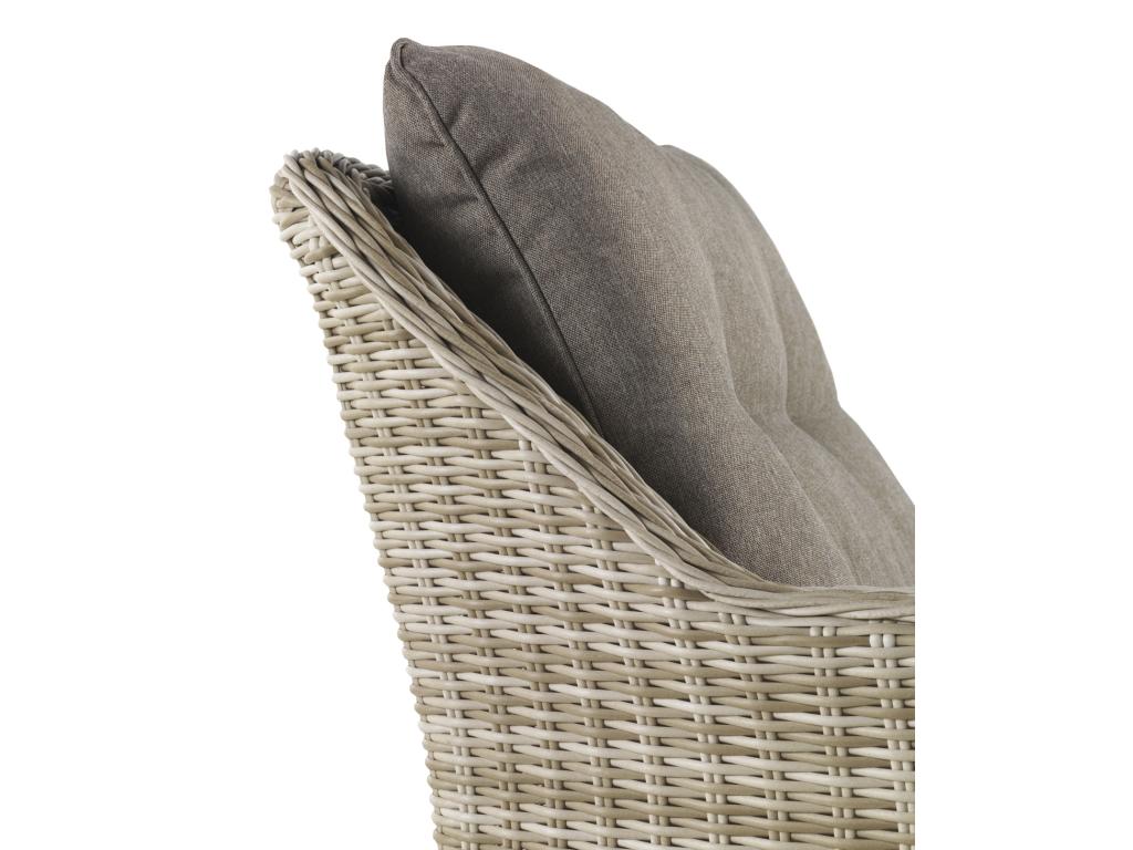 Fauteuil en aluminium et fibre marron clair ave coussins marron clair 66333NLXL