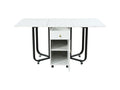 Table à manger pliante sur Artvivrestore - avec espace de rangement - Blanc / Noir 89800QFGM