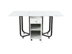 Table à manger pliante sur Artvivrestore - avec espace de rangement - Blanc / Noir 89800QFGM