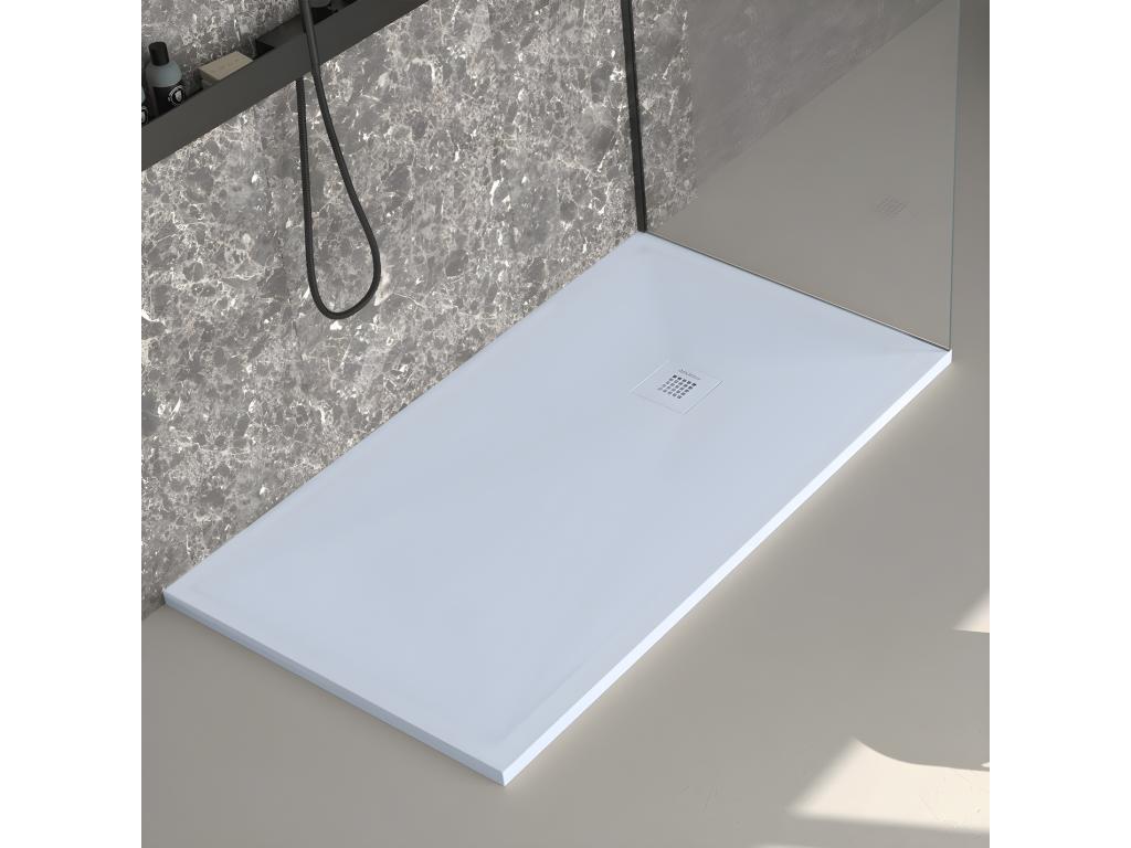 Receveur de douche gris lisse Calmetop grille de couleur - 150x70 cm 78411HWQV