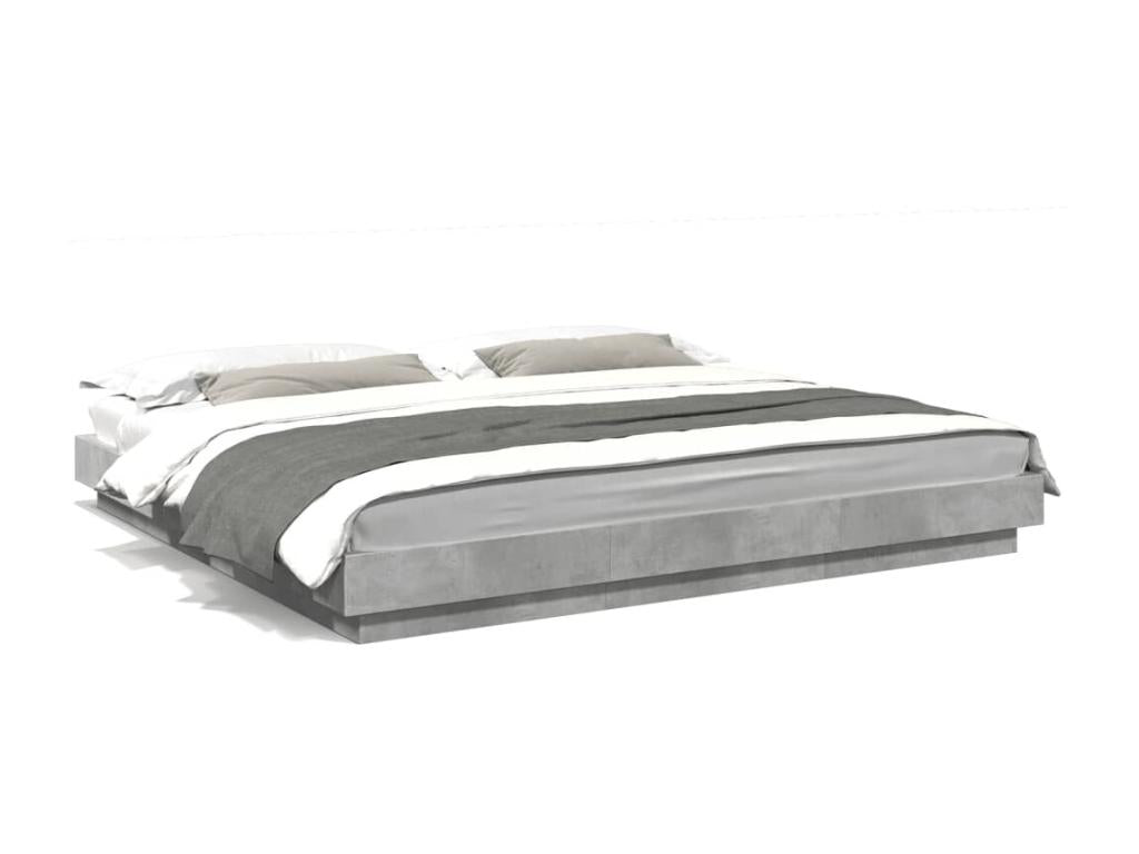 Cadre de lit avec Artvivrestoreères LED gris béton 180x200 61342TMVT