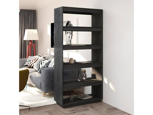 Bibliothèque/Séparateur de pièce Gris 80x35x167 cm Pin massif 33999RWYM