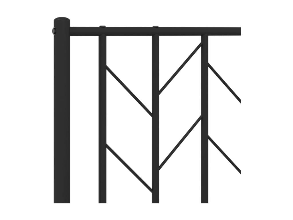 Cadre de lit métal sans matelas avec tête de lit noir 75x190 cm 00378KZZW