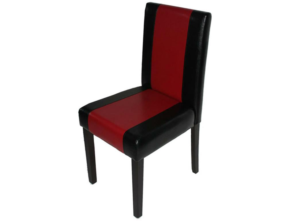 Chaise de salle à manger Calmetop noir/rouge pieds foncés 32043MVHY