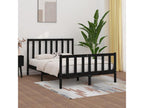 Cadre de lit Noir Bois massif 140x190 cm 86591DKAR