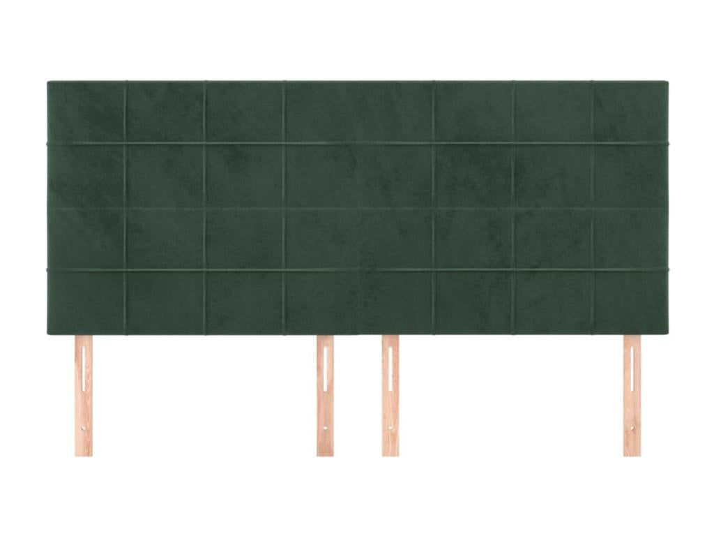 Tête de lit 4 pièces Vert foncé 80x5x78/88 cm Velours 87696EMRB