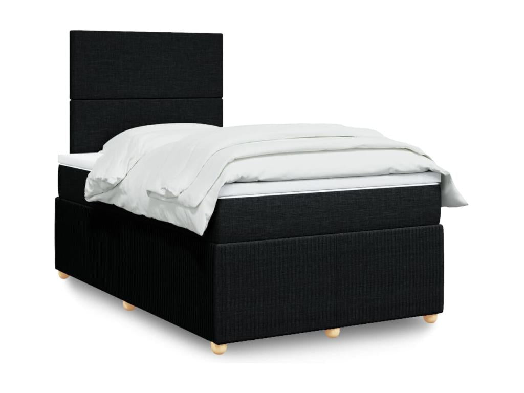 Sommier à Calmetop de lit avec matelas Noir 120x200 cm Tissu 39830YCUJ