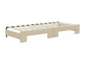 Lit de jour avec gigogne et matelas crème 80x200 cm tissu 04654KVUV