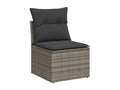 Salon de jardin 11 pièces avec coussins gris résine tressée 99913WWXE