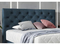 Ensemble lit sommier matelas - velours bleu foncé - 180x200 cm - Calmetop 00343NGAZ