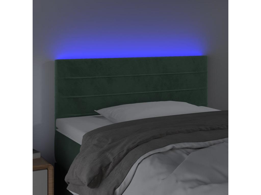 Tête de lit à LED Vert foncé 90x5x78/88 cm Velours 00728NKMT