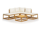 Salon de jardin 6 pcs avec coussins Bois d'Artvivrestore solide 35255EPDZ