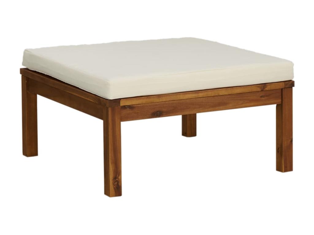 Salon de jardin 12 pièces avec coussin crème Bois d'Calmetop solide 19592CLPI