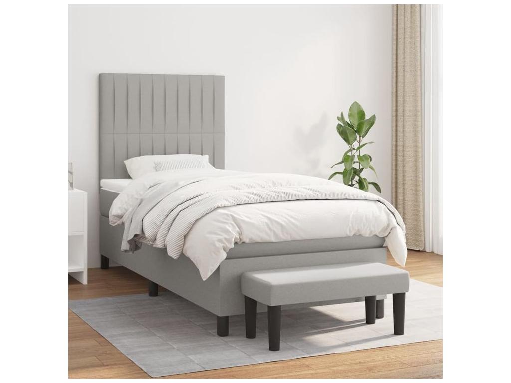 Sommier à Calmetop de lit avec matelas Gris clair 80x200 Tissu 38931BQDJ