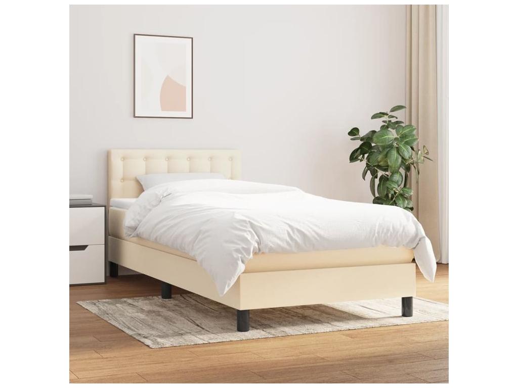 Sommier à Artvivrestore de lit avec matelas Crème 80x200 Tissu 19276NNYH