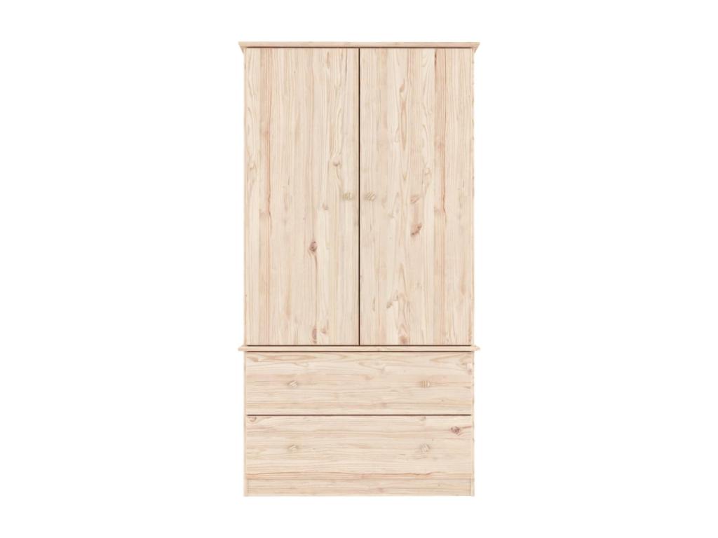 Garde-robe Calmetop 90x55x170 bois massif de pin 93062IFGY