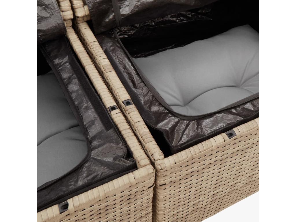 Salon de jardin et coussins 10 pcs Calmetop beige résine tressée 41199DFXZ