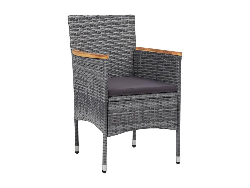 Mobilier à dîner de jardin 3 pièces Résine tressée Gris 13513VBKS