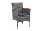 Mobilier à dîner de jardin 3 pièces Résine tressée Gris 13513VBKS