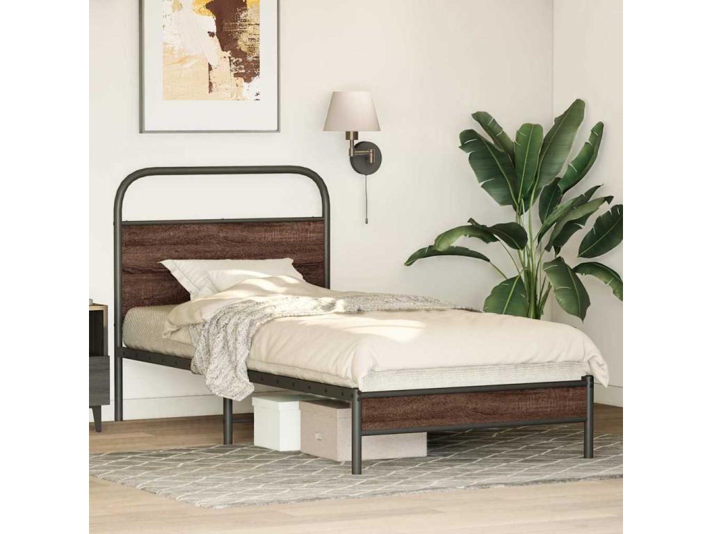 Cadre de lit sans matelas 107x203 cm chêne marron 72797DGJO