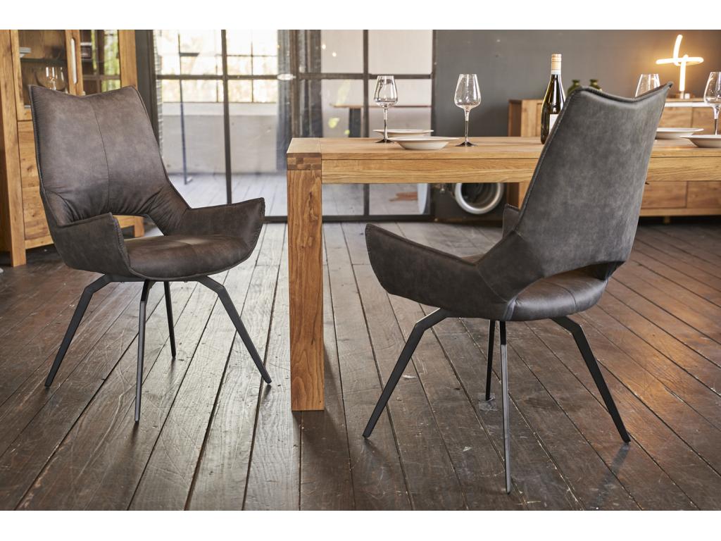 Fauteuil - tissu tissé anthracite - Artvivrestore 49278IMND