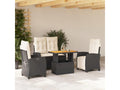 Ensemble à manger de jardin 4 pièces avec coussins noir 80456XDXT