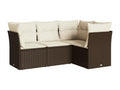 Salon de jardin 4 pcs avec coussins marron résine tressée 37305MSQJ