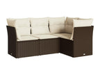 Salon de jardin 4 pcs avec coussins marron résine tressée 37305MSQJ