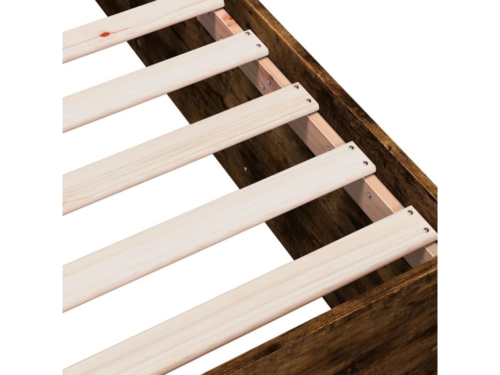 Cadre de lit chêne fumé 120x190 cm bois d'ingénierie 91073MPNA