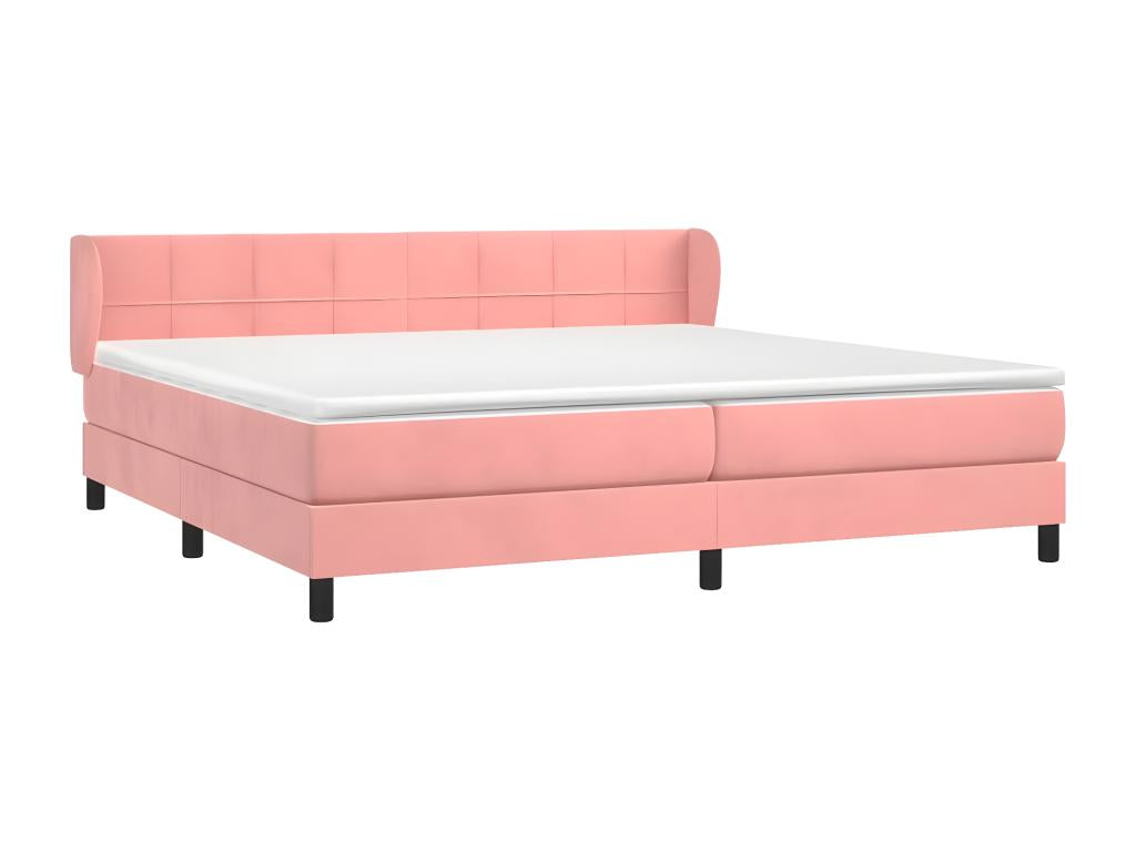 Lit à sommier tapissier avec matelas Rose 200x200 cm Velours 35244BVXA