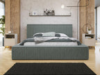 Lit Calmetop 107 Double Gris 140x200 Tapisserie Sommier à Calmetop 172x230x81cm 25457JXIR