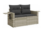 Salon de jardin 8 pièces avec coussins gris clair résine tressée 77860YLFY