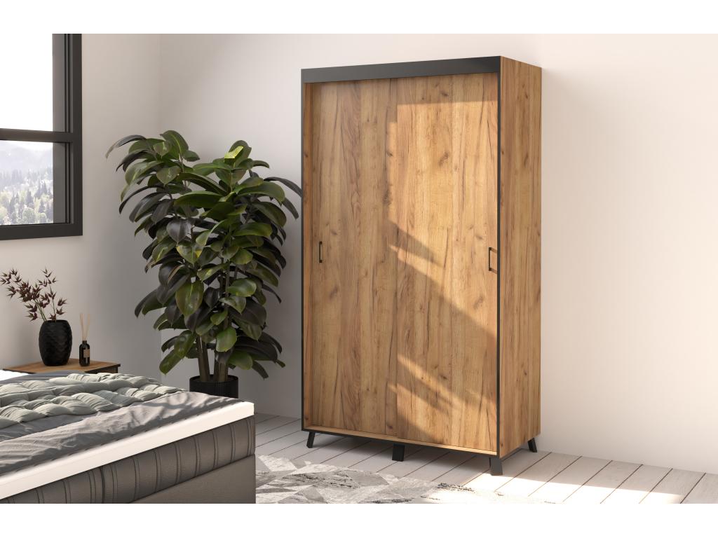 Armoire de chambre à 2 ou 3 portes coulissantes bois Artvivrestore or Artvivrestore - 4 tailles-Largeur 200 cm 32306OWQW