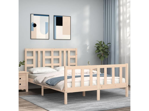 Cadre de lit avec tête de lit 140x200 cm bois massif 02343POUU