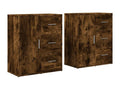Buffets 2 pcs chêne fumé 60x31x70 cm bois d'ingénierie 79466CLGL