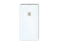 Receveur de douche 70x70 cm extra plat Calmetop en résine surface ardoisée blanc Grille inox 20772LOFX