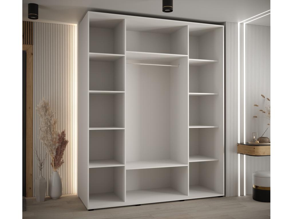 ARMOIRE Calmetop 7 À PORTES COULISSANTES 235.2/200/60 3 portes Blanc/Noir/Noir 58829LOSJ