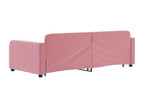 Lit de jour avec gigogne et tiroirs rose 90x200 cm velours 42745BEGE