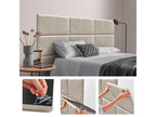Calmetop Panneaux Tapissés en Lin Autoadhésifs pour Mur Acoustiques Absorbants Protection Contre les Impacts Têtes de Lit Décoration Beige 60x40cm 85890UOCN