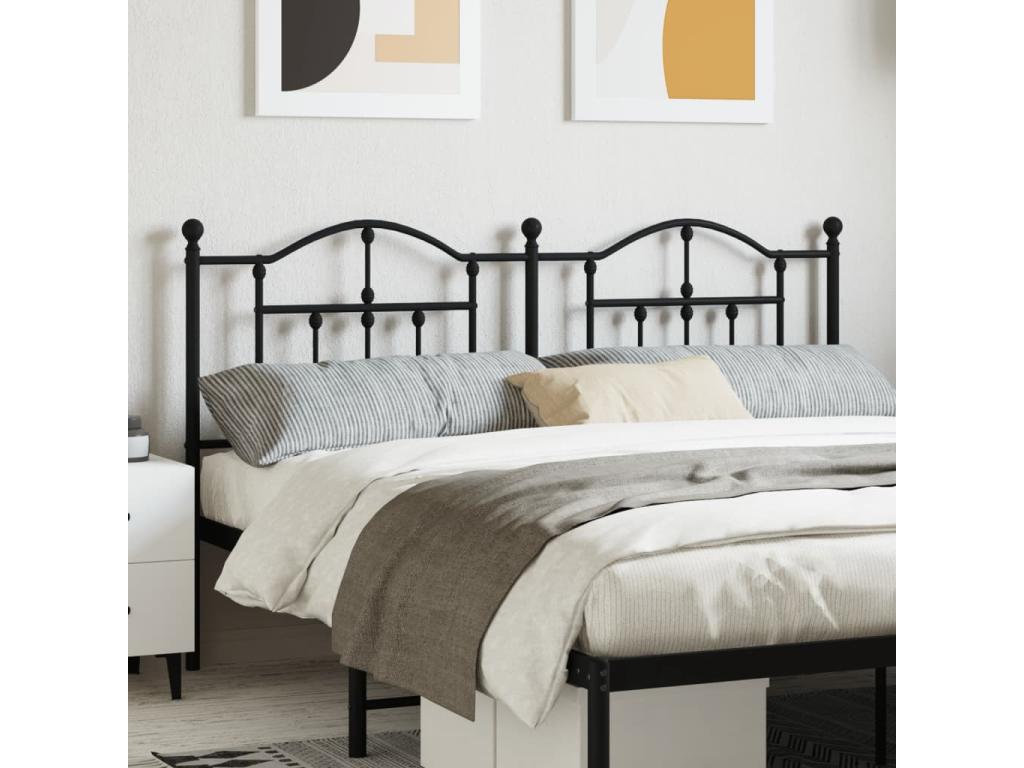 Tête de lit métal noir 160 cm 93542CMNG