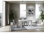 Table à manger extensible en bois pieds en V Nidchicshop-Couleur Blanc-Support 4 pieds-5 rallonges fines-Largeur extensible 130 à 390cm 69987TZXK
